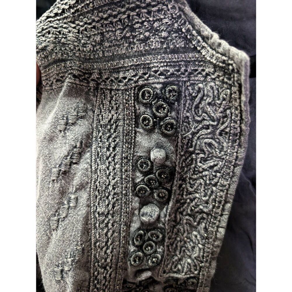 Zara Basix Black Bolero Jacket Embroider Women's Medium - Picture 4 of 5